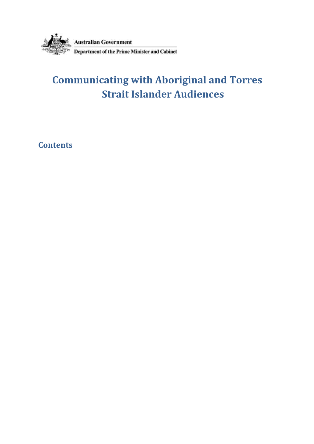 Communicating With Aboriginal And Torres Strait Islander Audiences