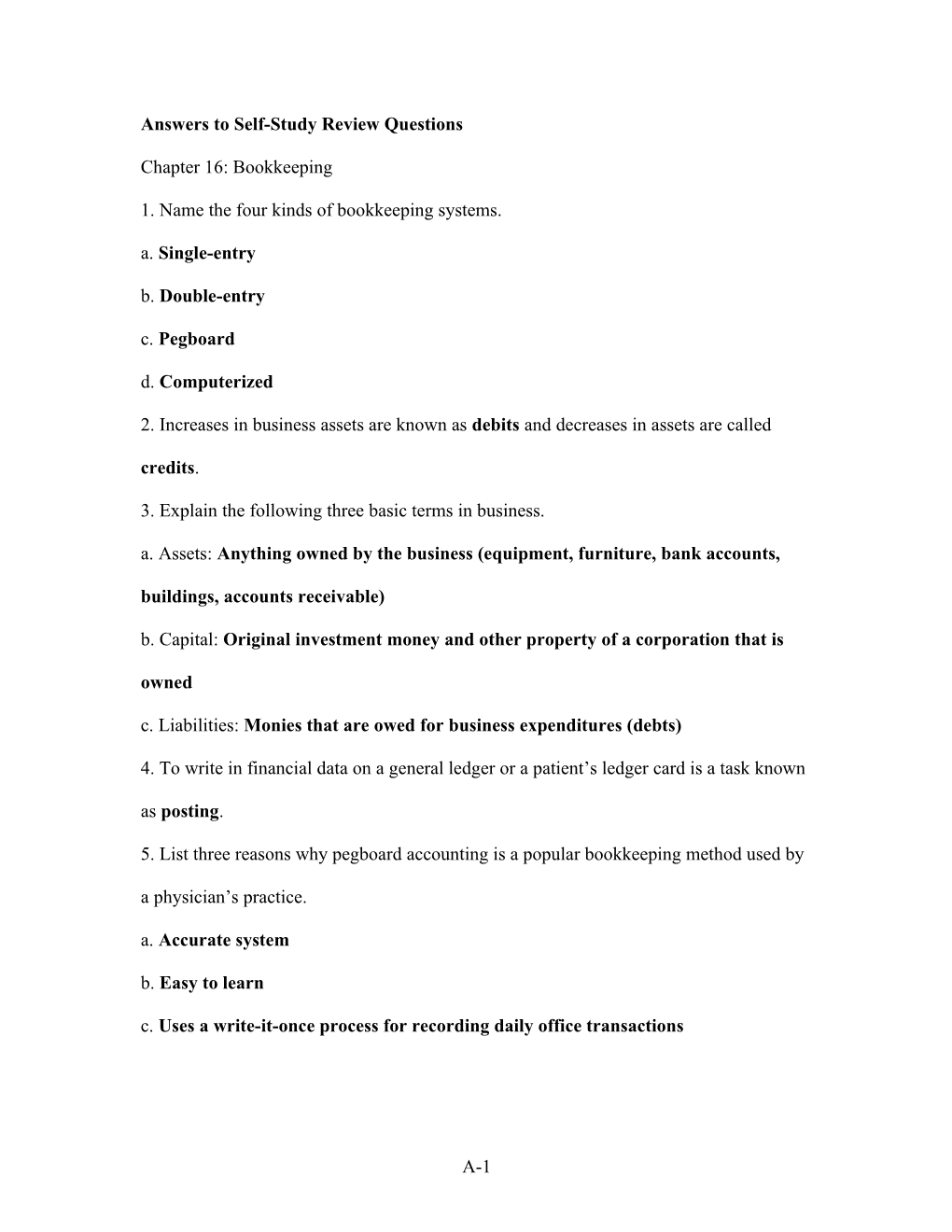 Answers to Self-Study Review Questions s1