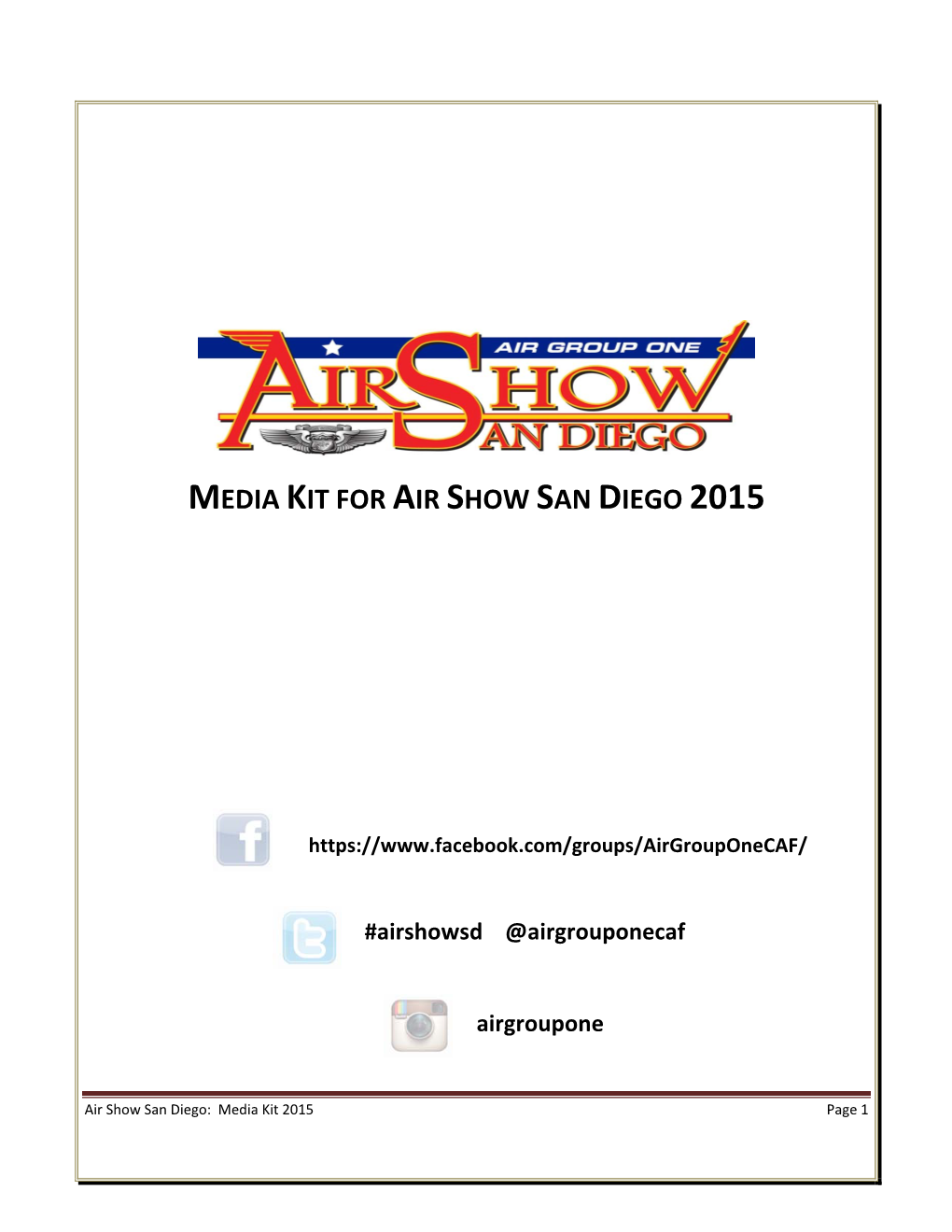 Media Kit for Air Show San Diego 2015