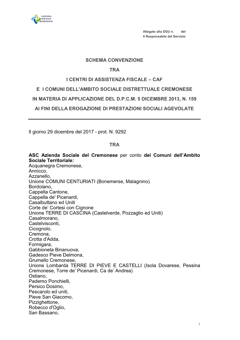 Schema Convenzione Tra I Centri Di Assistenza Fiscale