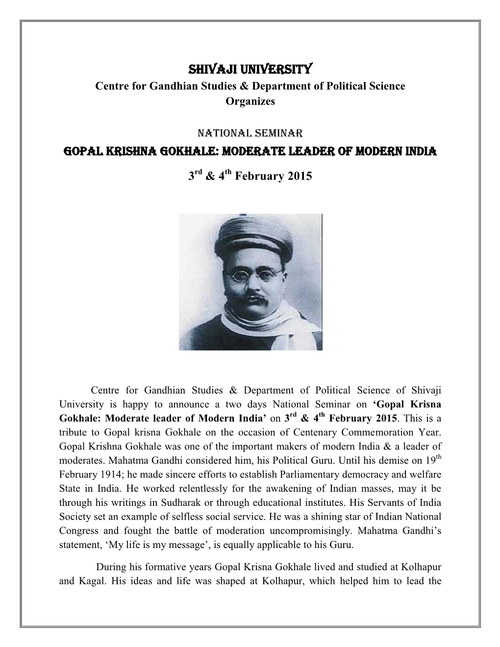 Gopal Krishna Gokhale: Moderate Leader of Modern India