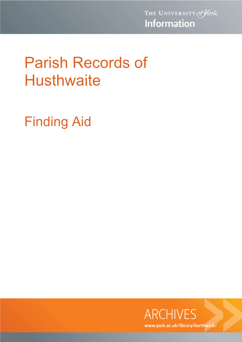 Parish Records of Husthwaite