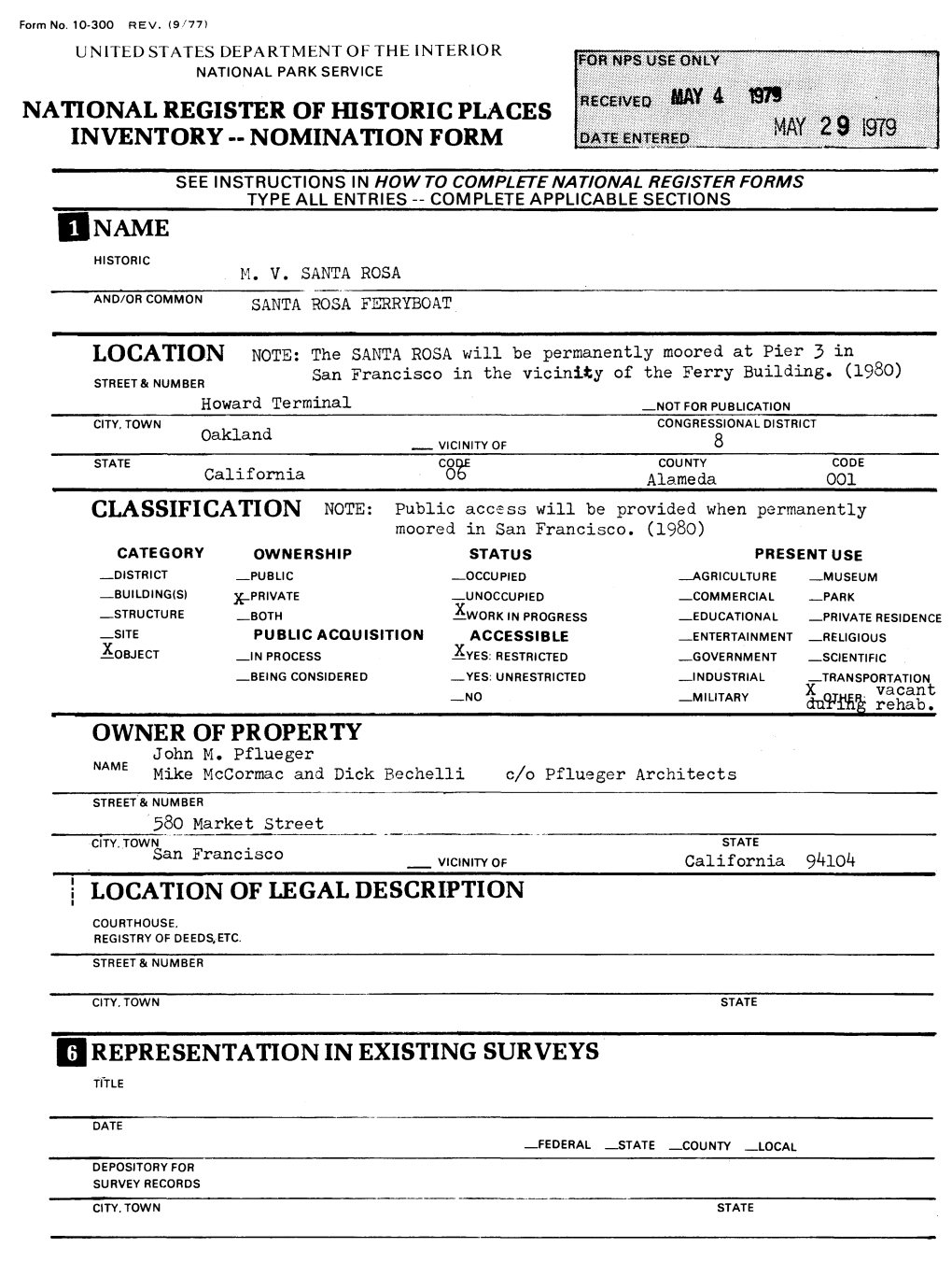 National Register of Historic Places Inventory -- Nomination Form