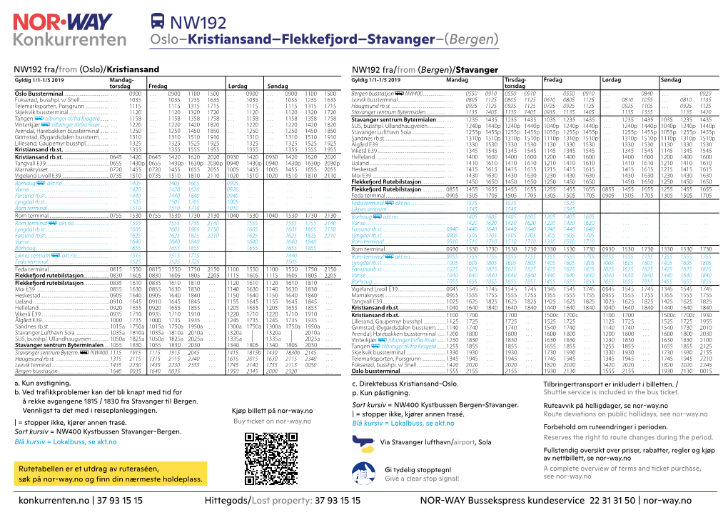 Oslo–Kristiansand–Flekkefjord–Stavanger