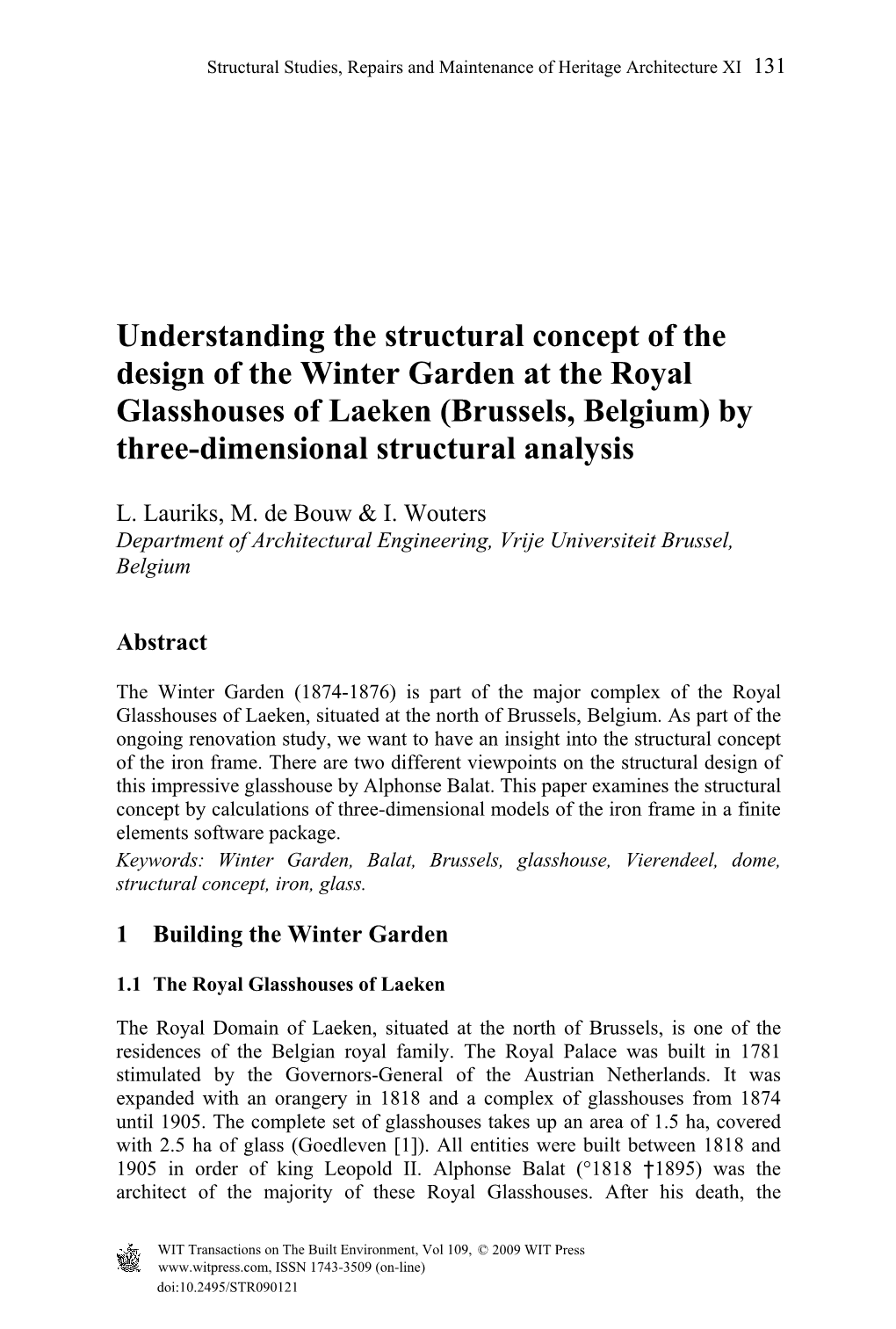 Understanding the Structural Concept of the Design of the Winter Garden