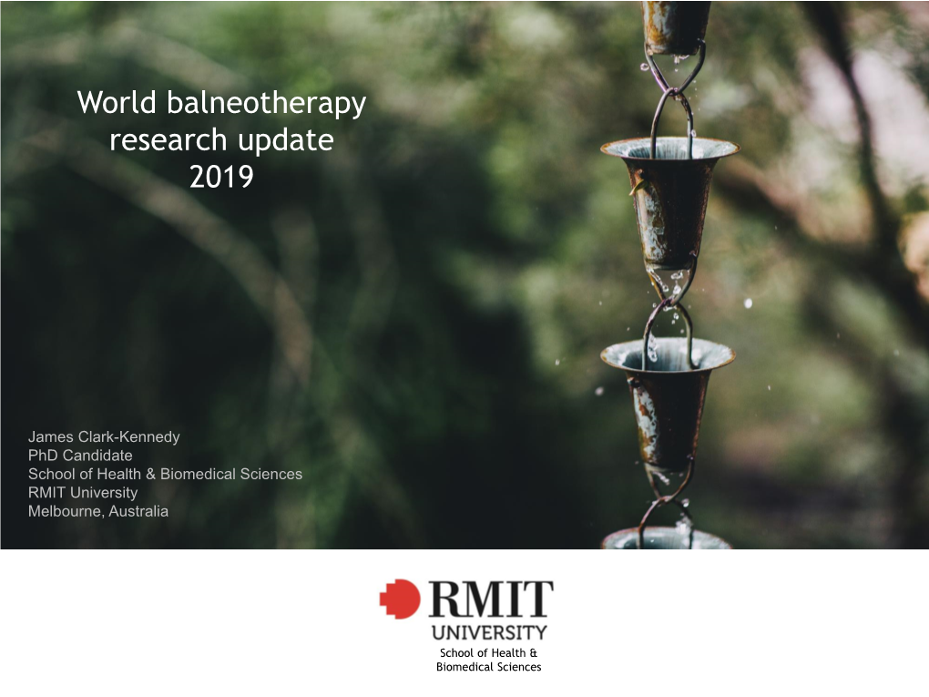 Balneotherapy Research Update 2019