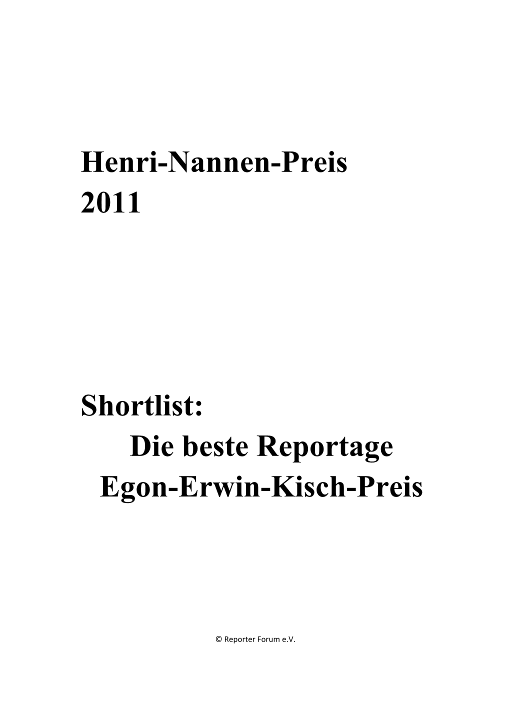 Die Beste Reportage Egon-Erwin-Kisch-Preis