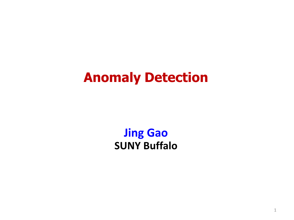 CSE601 Anomaly Detection