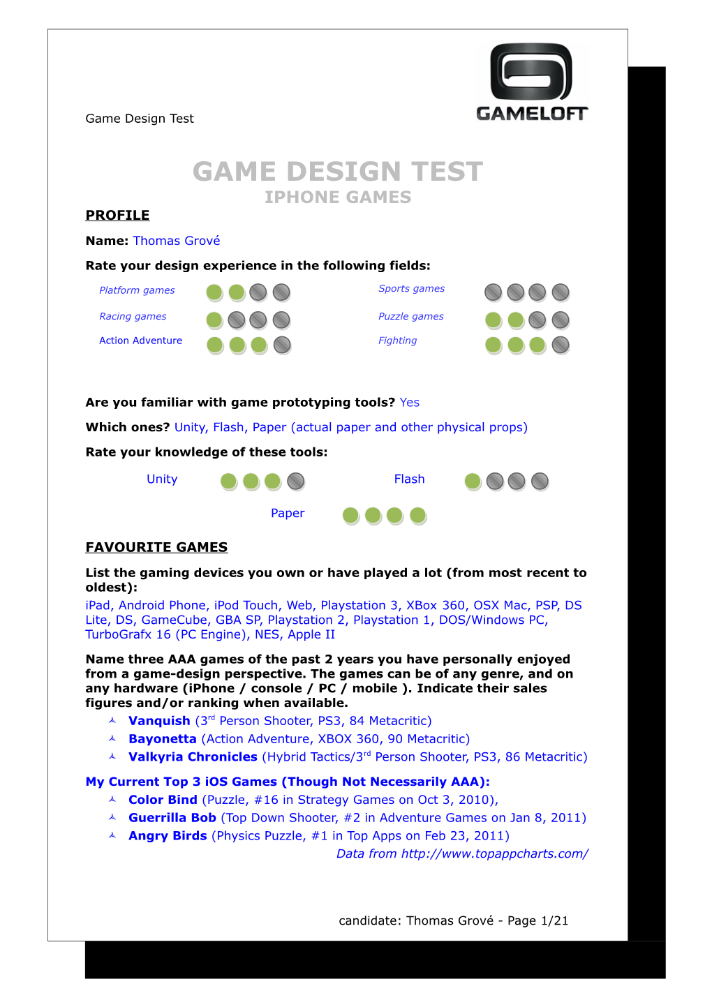 Game Design Test