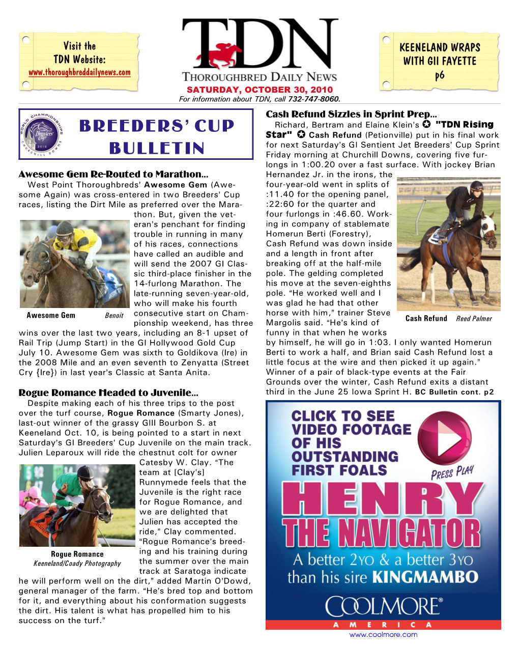 Breeders' Cup Bulletin