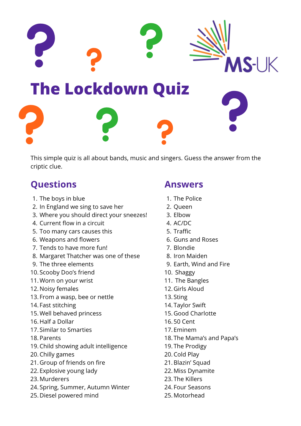 The Lockdown Quiz