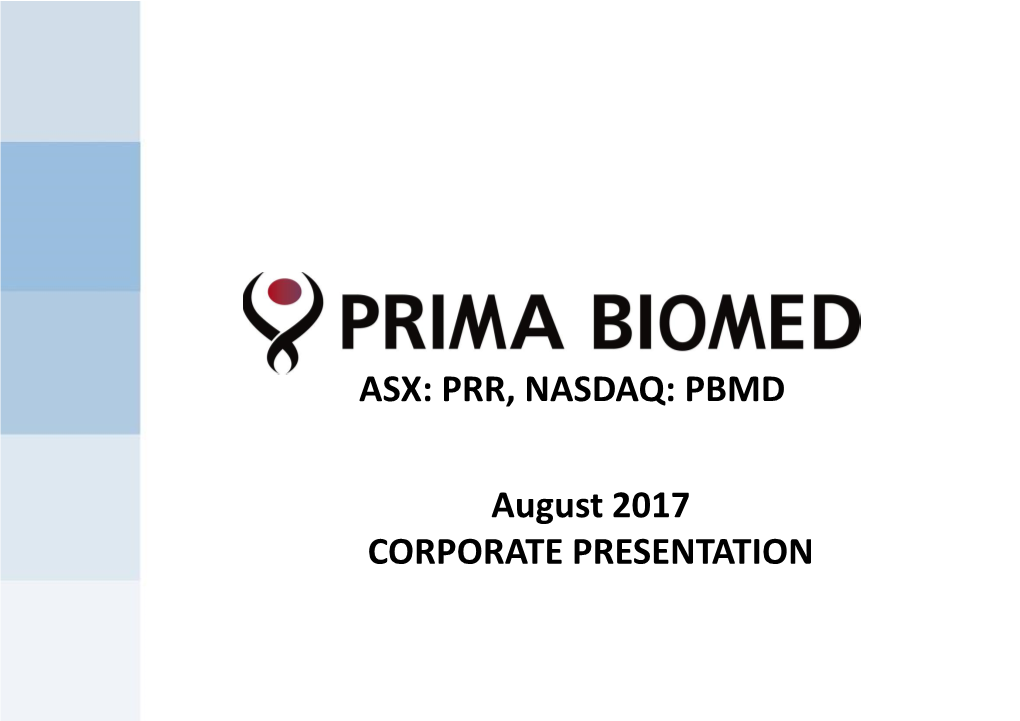 Asx: Prr, Nasdaq: Pbmd