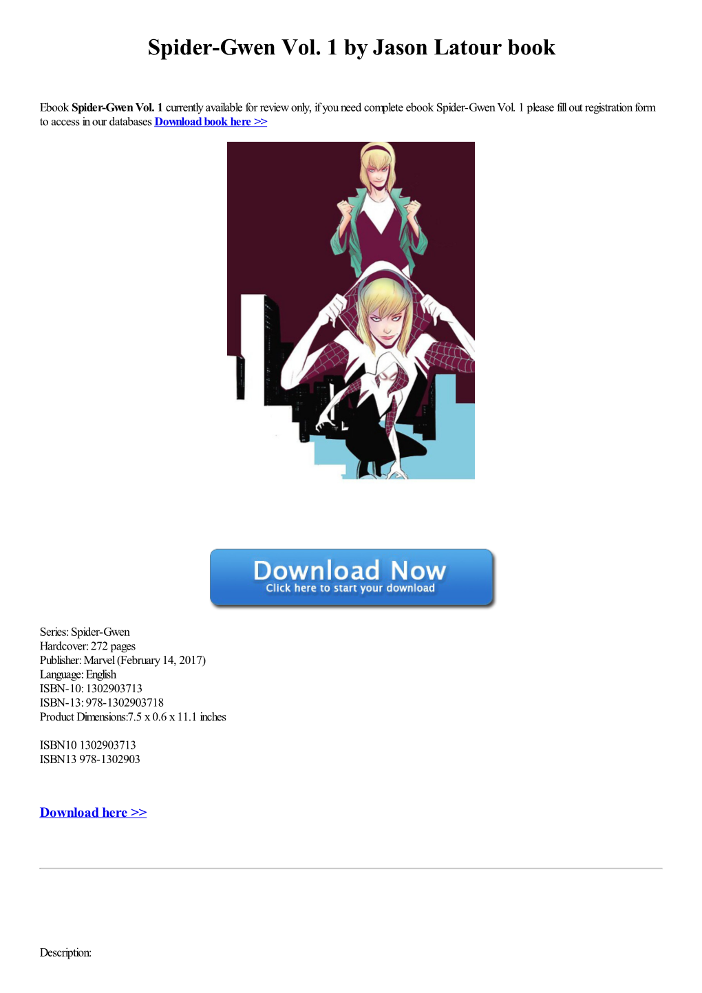 Download Ebook Spider-Gwen Vol. 1 by Jason Latour