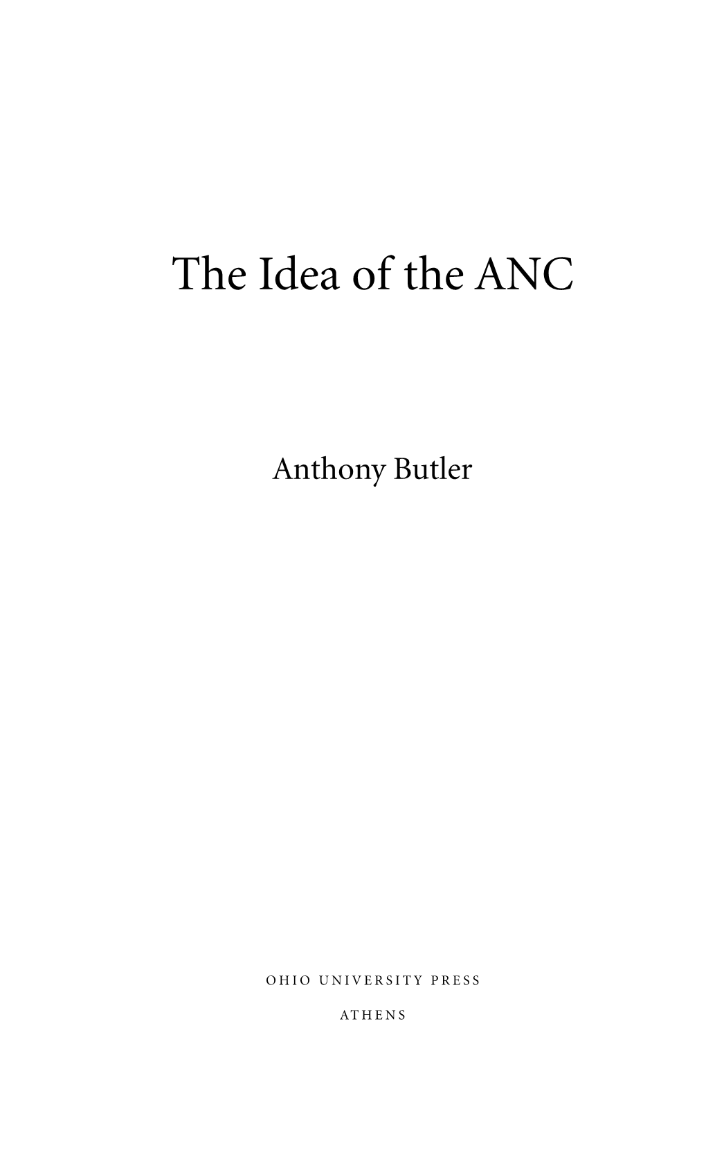 The Idea of the ANC