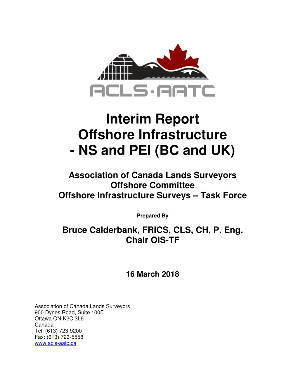 Interim Report Offshore Infrastructure - NS and PEI (BC and UK)