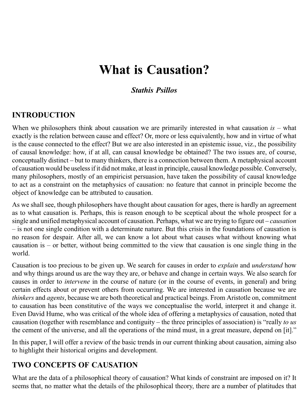 What Is Causation?