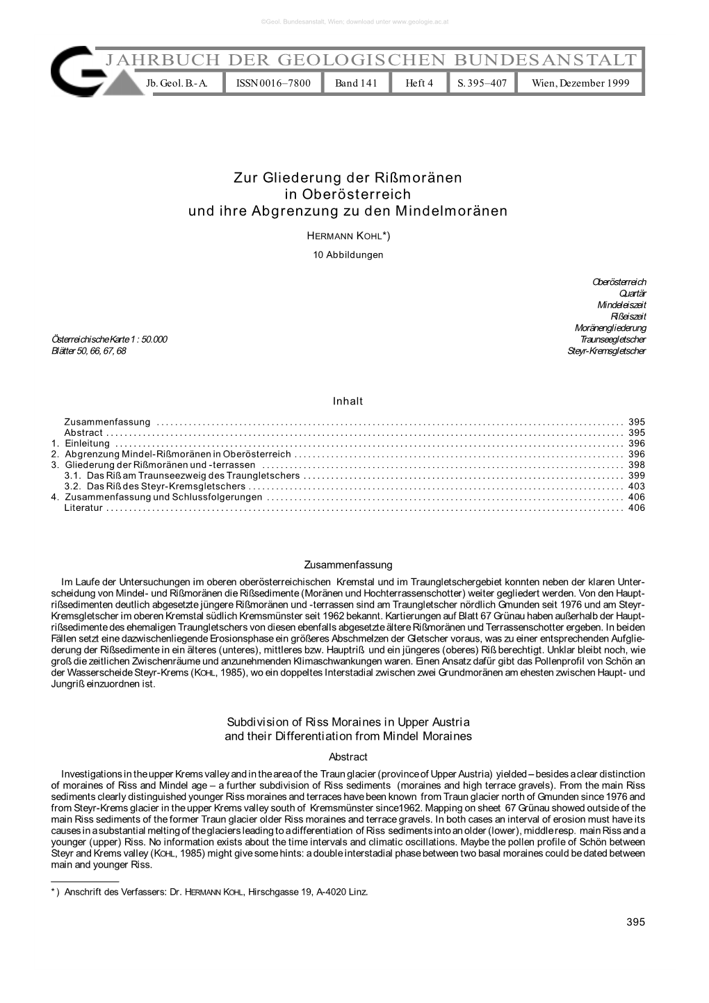 JAHRBUCH DER GEOLOGISCHEN BUNDESANSTALT Jb