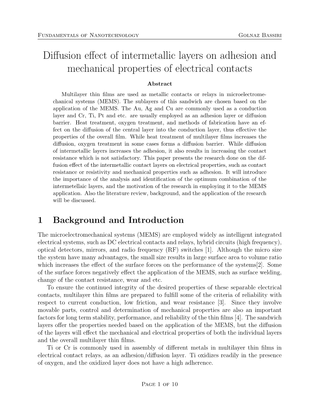 Diffusion Effect of Intermetallic Layers on Adhesion and Mechanical