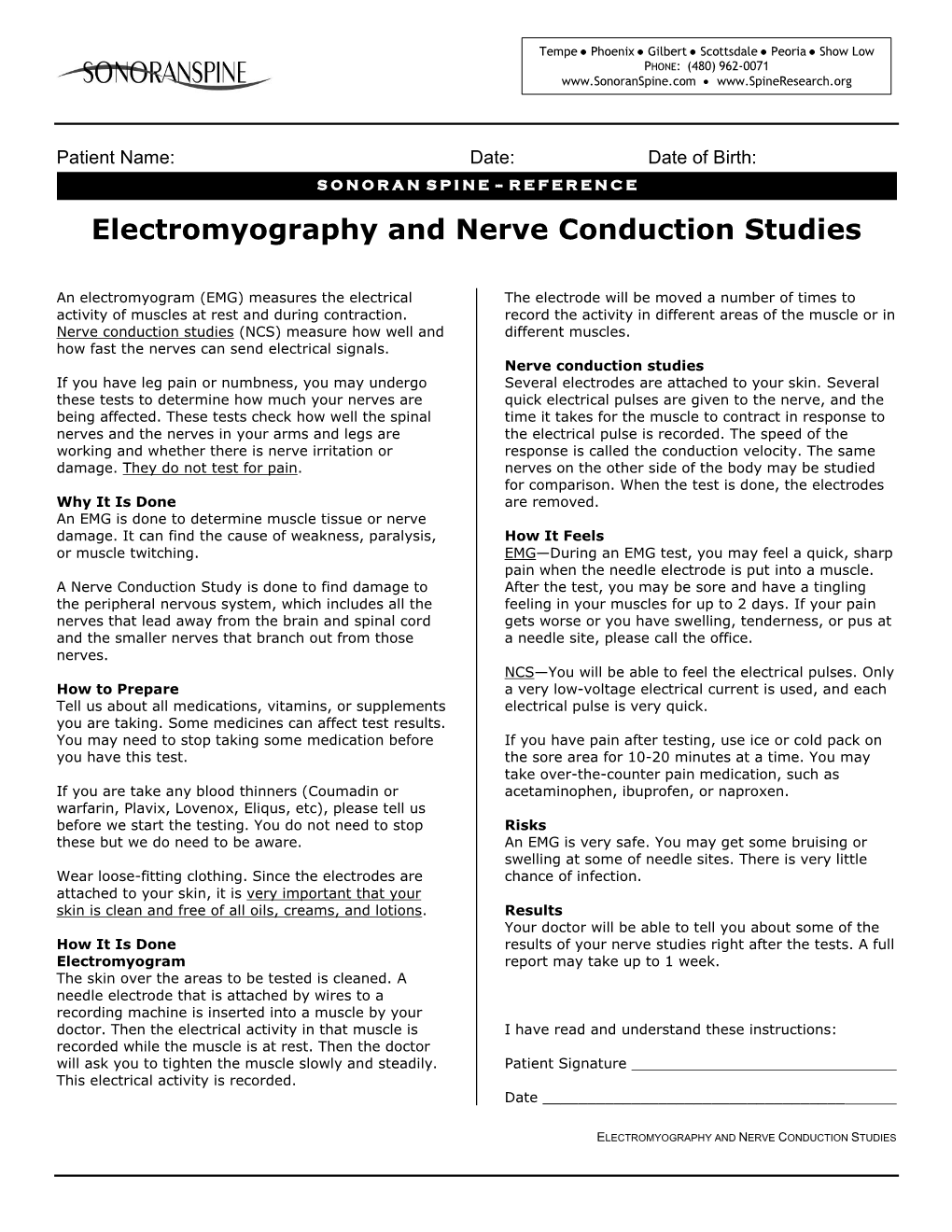 EMG (Electromyography) And/Or NCS (Nerve Conduction Studies)