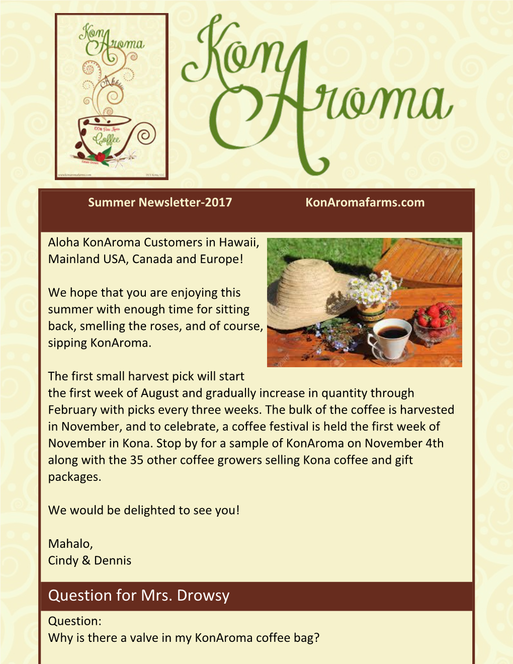 2017 Konaroma Summer Newsletter (Pdf) Download