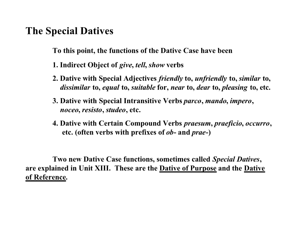 The Special Datives