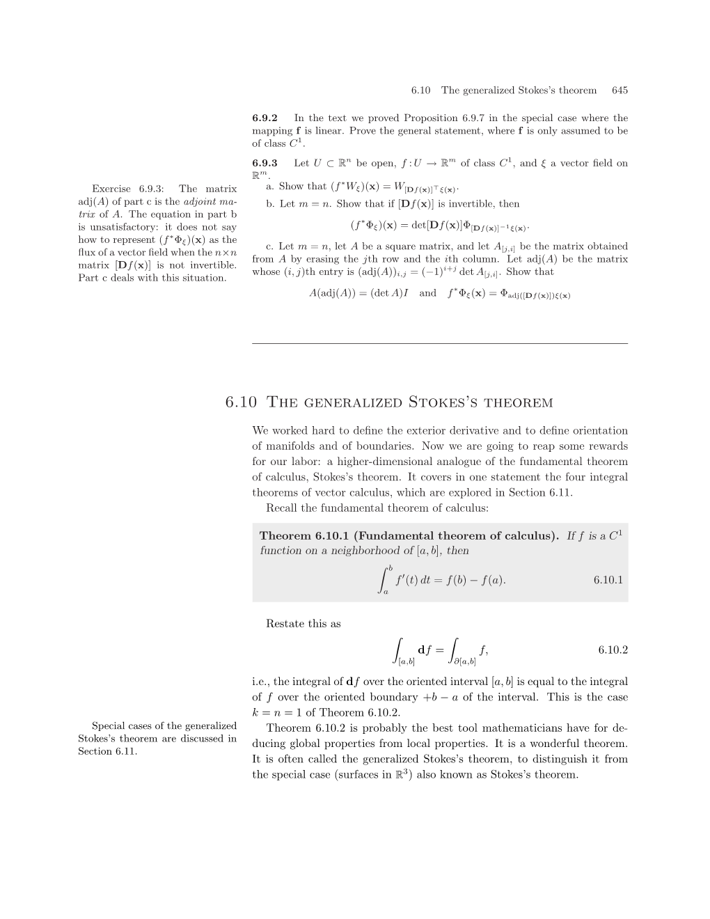 6.10 the Generalized Stokes's Theorem