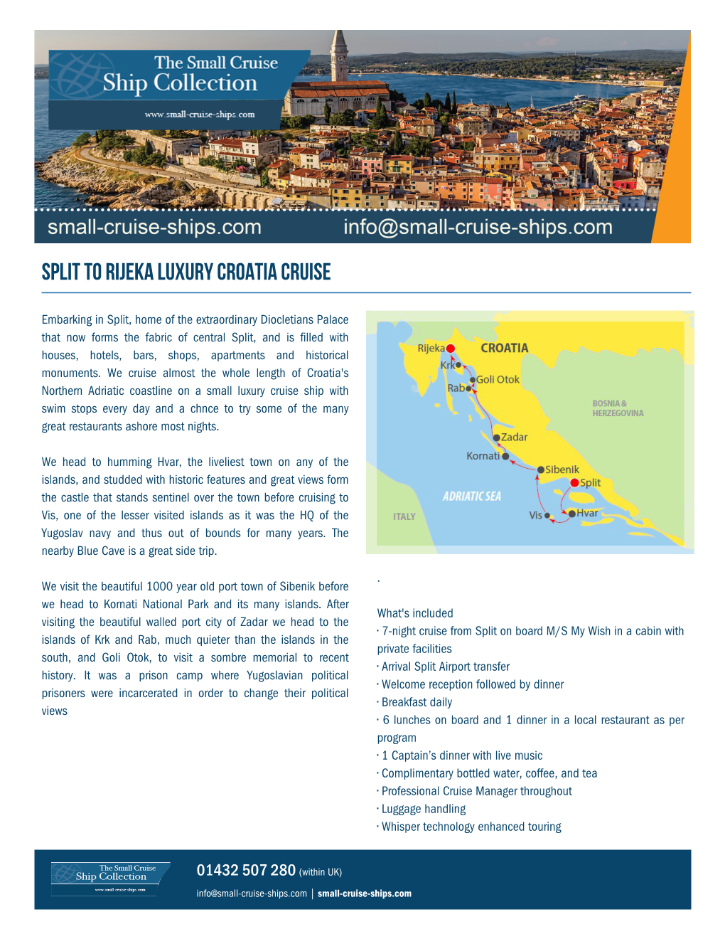 Split to Rijeka Luxury Croatia Cruise