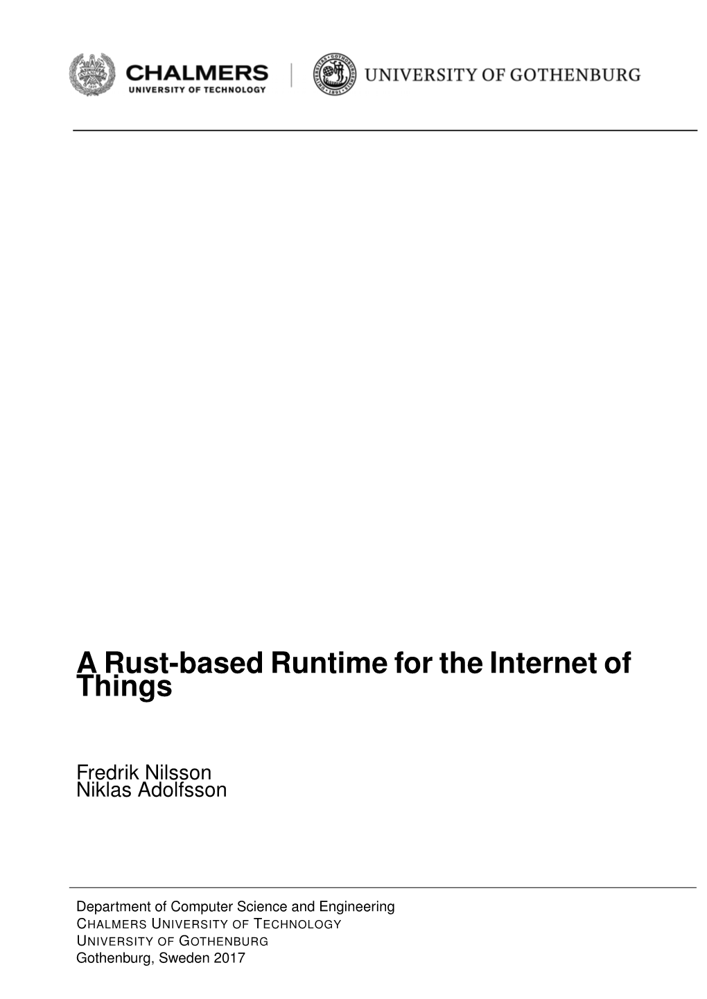 A Rust-Based Runtime for the Internet of Things