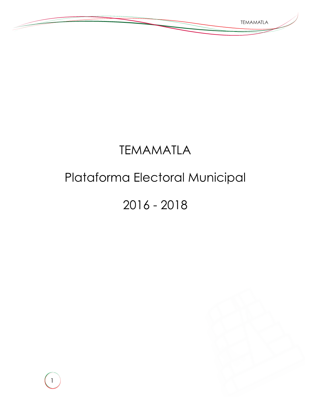 TEMAMATLA Plataforma Electoral Municipal 2016
