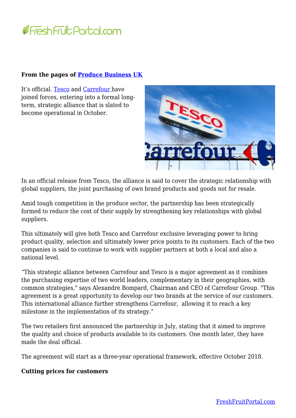 Tesco, Carrefour Waste No Time in Trying to Leverage Power Of