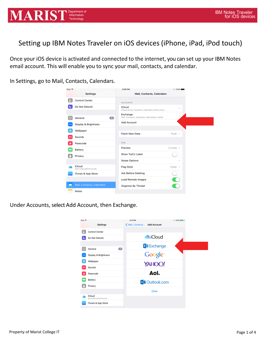 Setting up IBM Notes Traveler on Ios Devices (Iphone, Ipad, Ipod Touch)