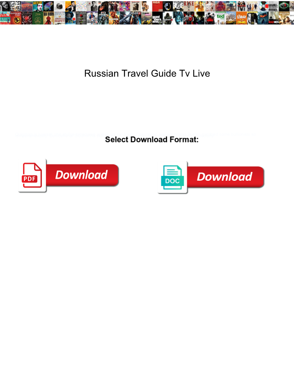 Russian Travel Guide Tv Live
