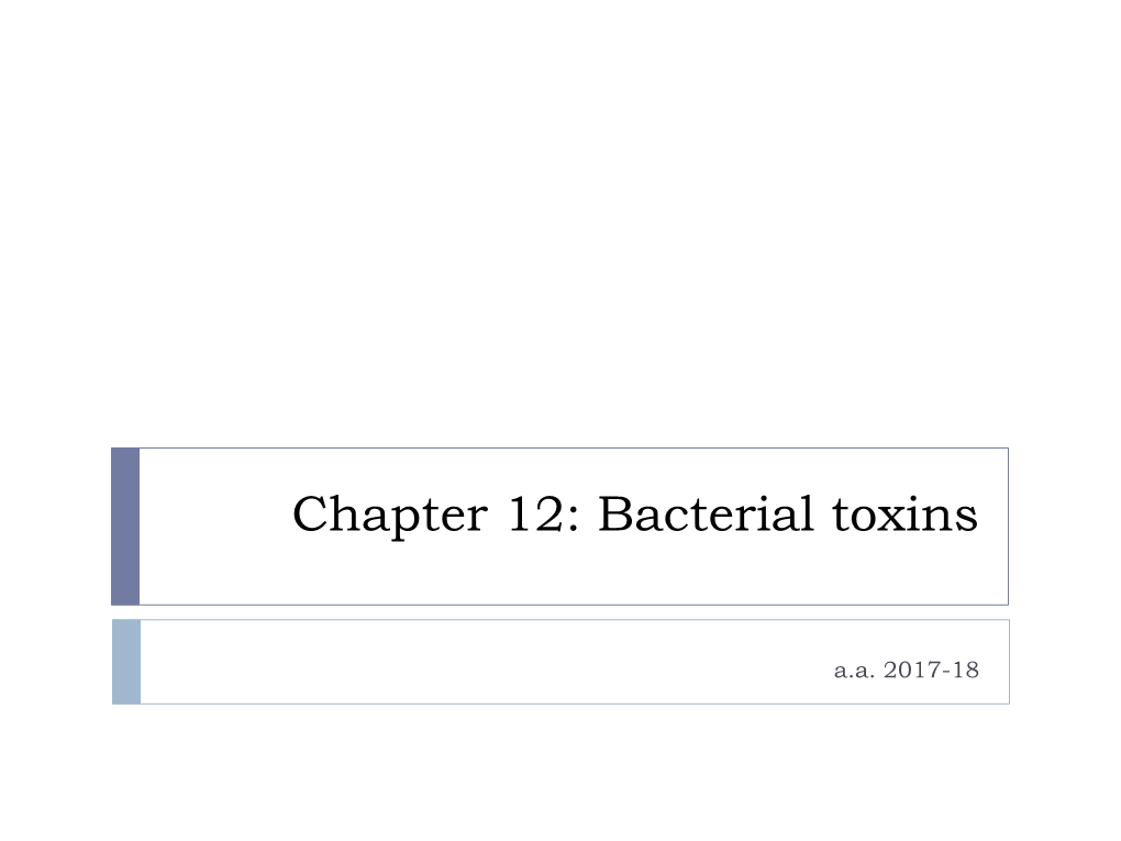 Bacterial Toxins