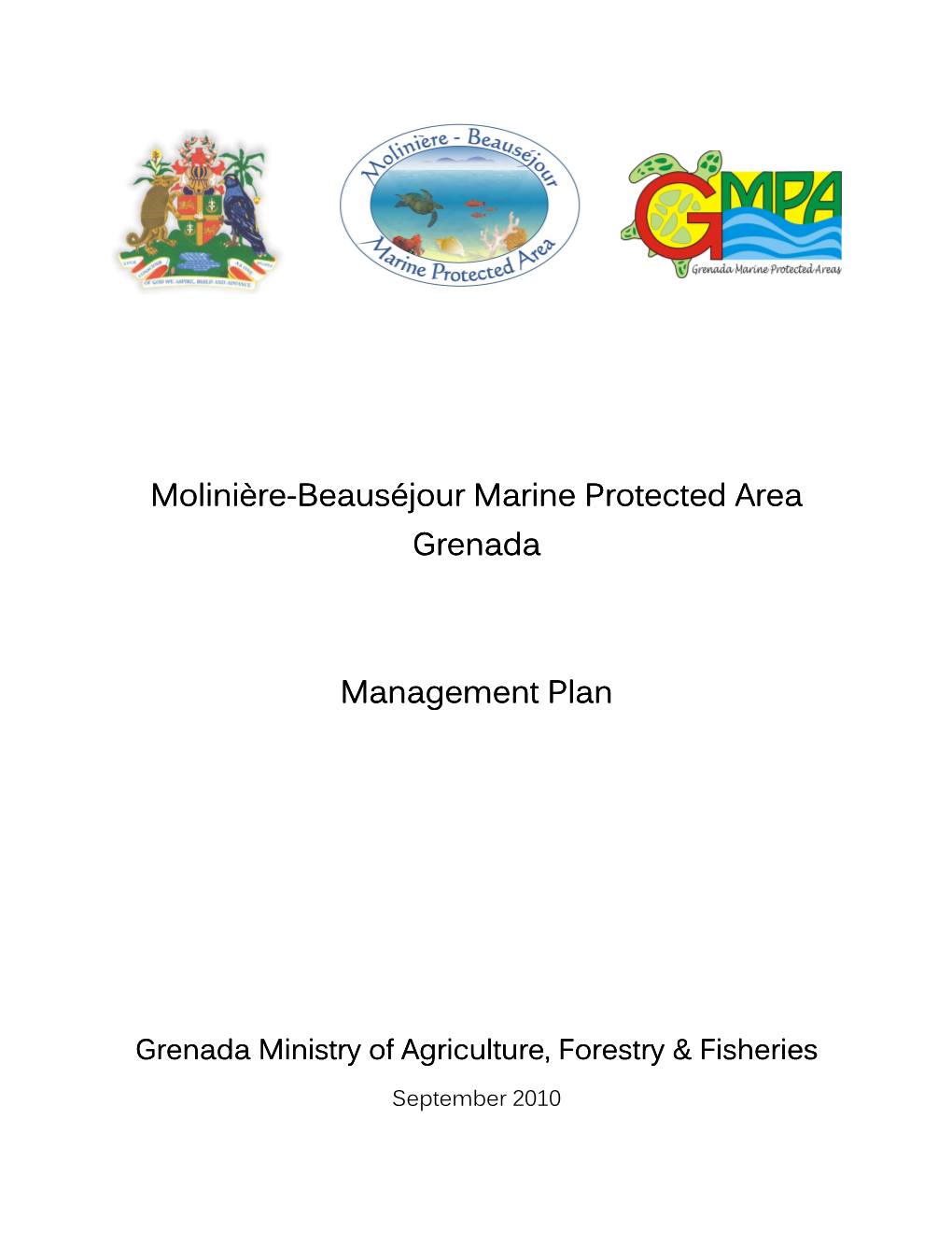 Molinière-Beauséjour Marine Protected Area Management Plan Table of Ccontentsontents