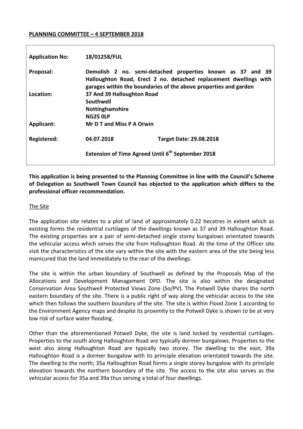 18/01258/FUL Proposal: Demolish 2 No. Semi-Detached Properties