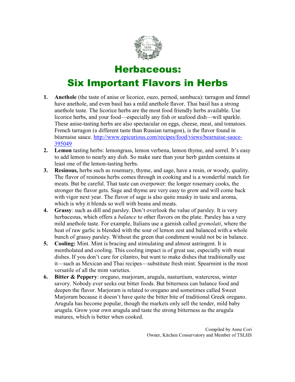 Herbaceous: Six Important Flavors in Herbs