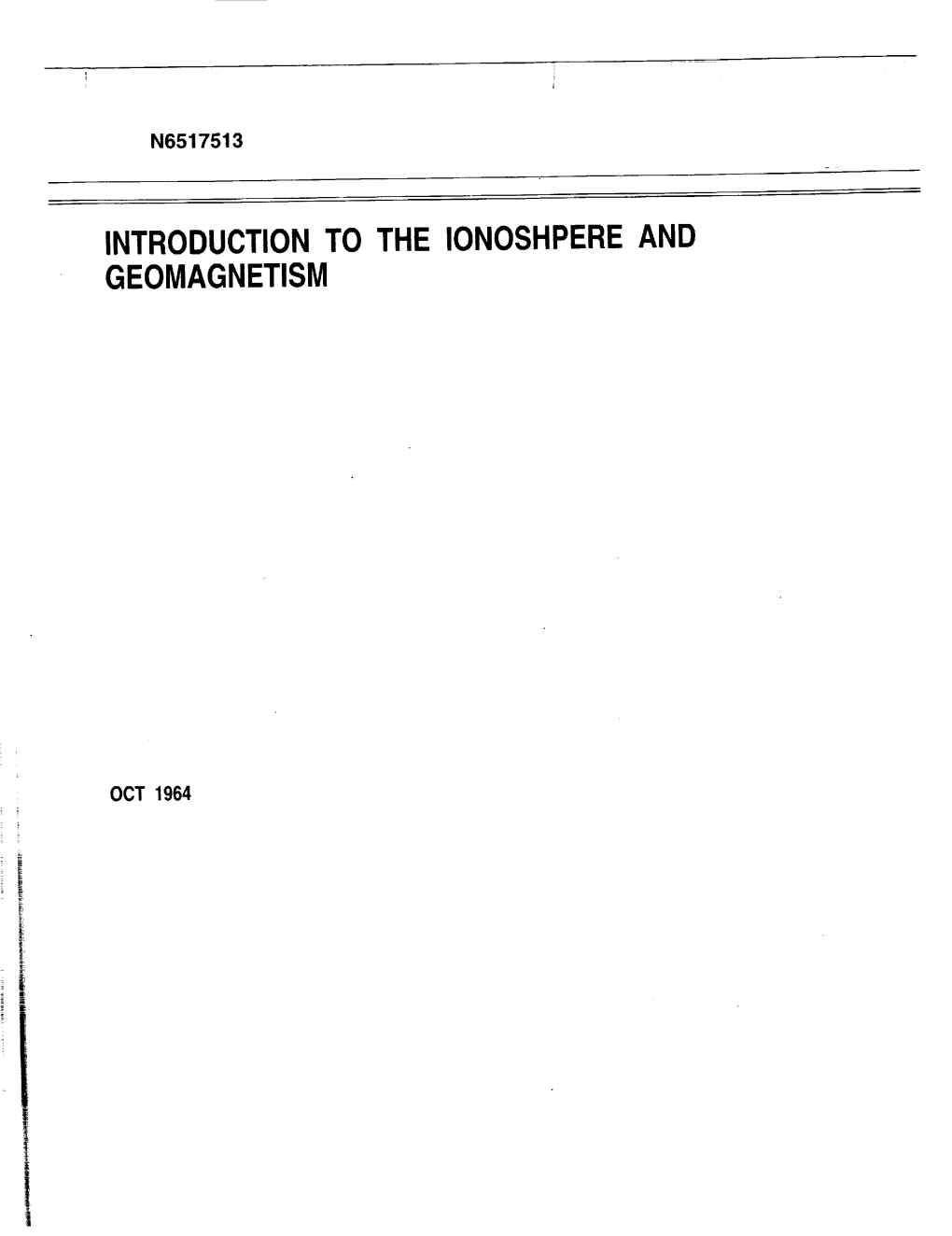 Introductionto the Ionoshpereand Geomagnetism