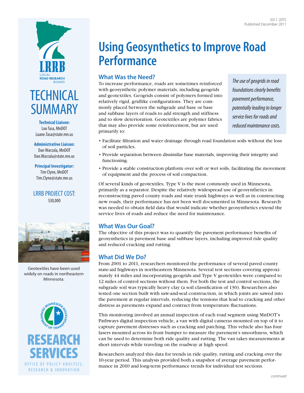 Using Geosynthetics to Improve Road Performance