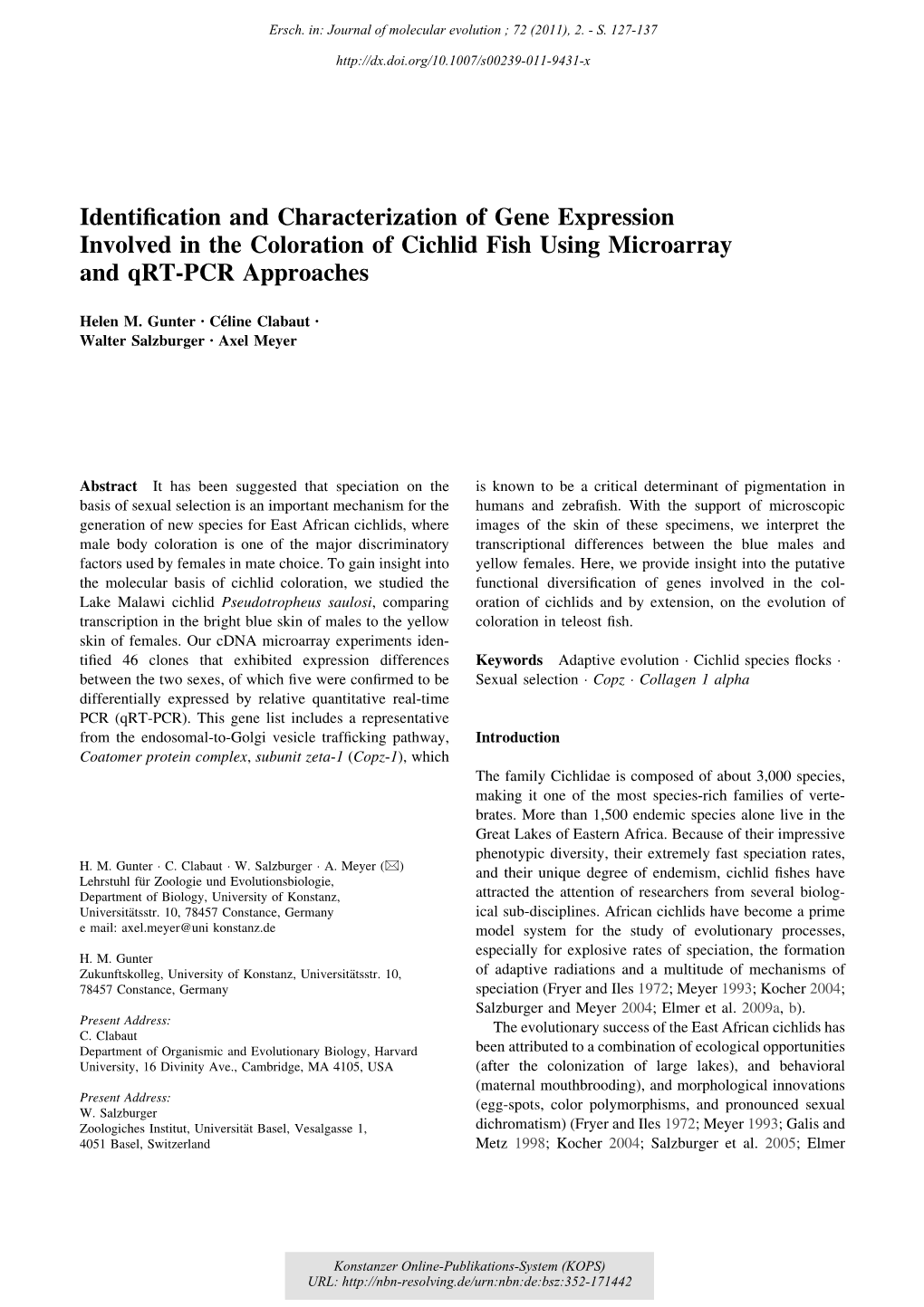 Identification and Characterization of Gene Expression Involved in The