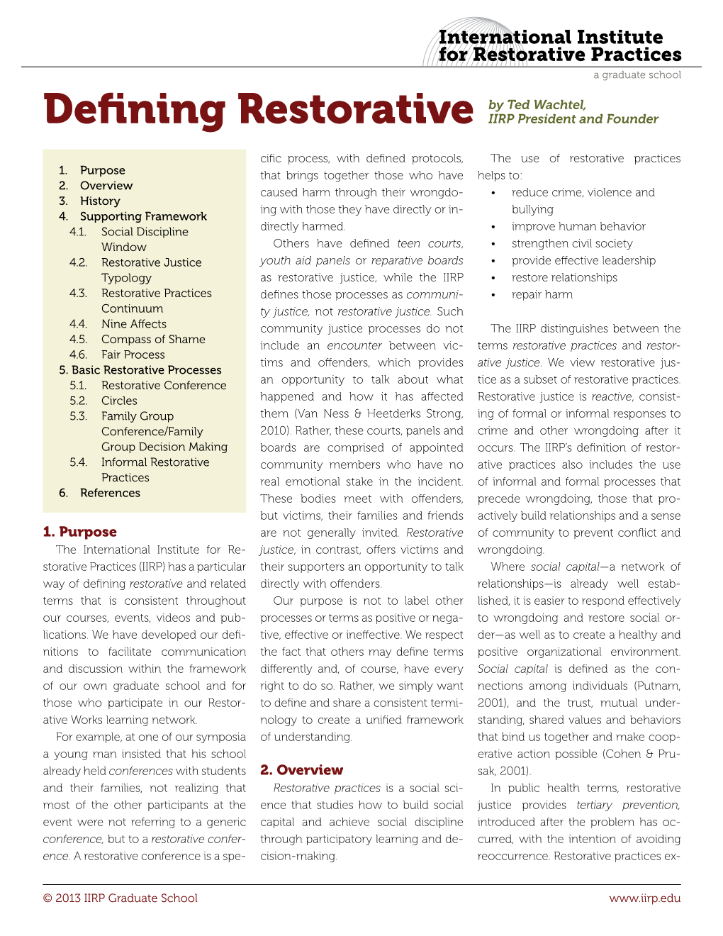 Defining Restorative IIRP President and Founder