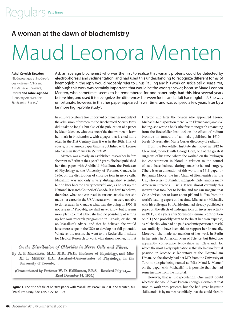 Maud Leonora Menten