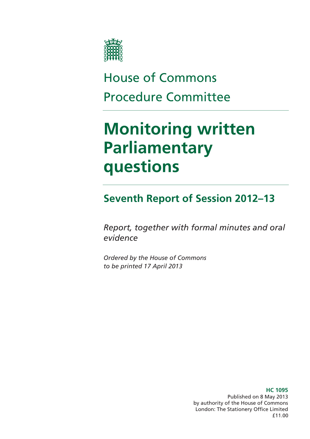 Monitoring Written Parliamentary Questions