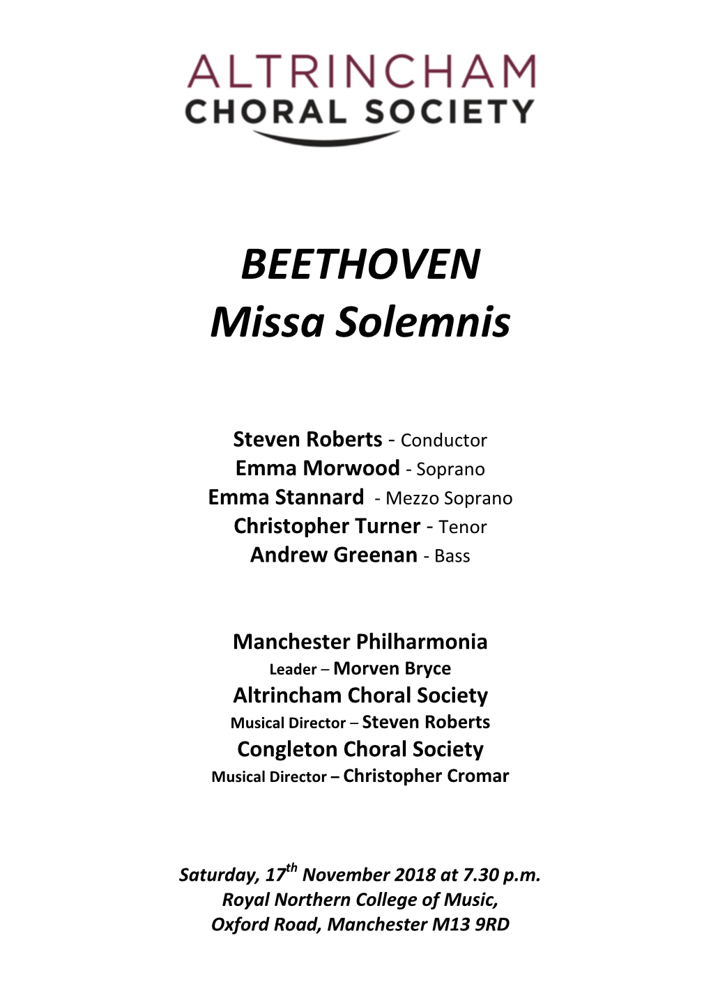 BEETHOVEN Missa Solemnis