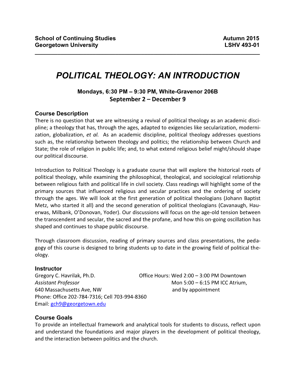 Political Theology: an Introduction