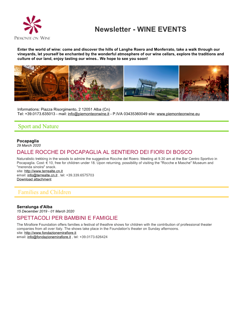 Newsletter - WINE EVENTS