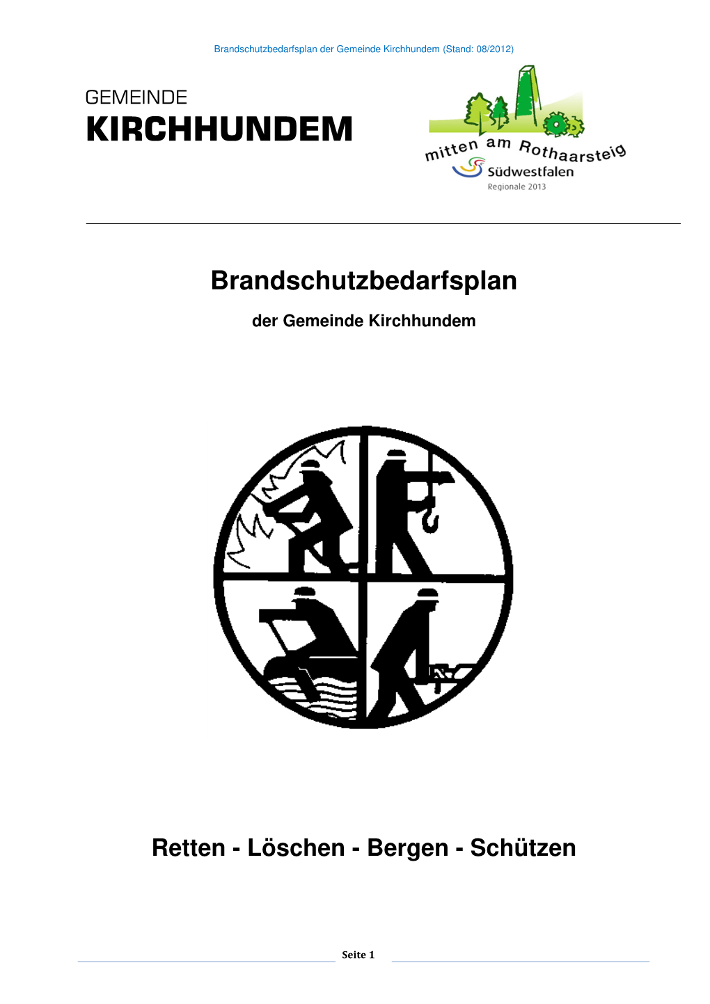 Brandschutzbedarfsplan Feuerwehr Der Gemeinde Kirchhundem