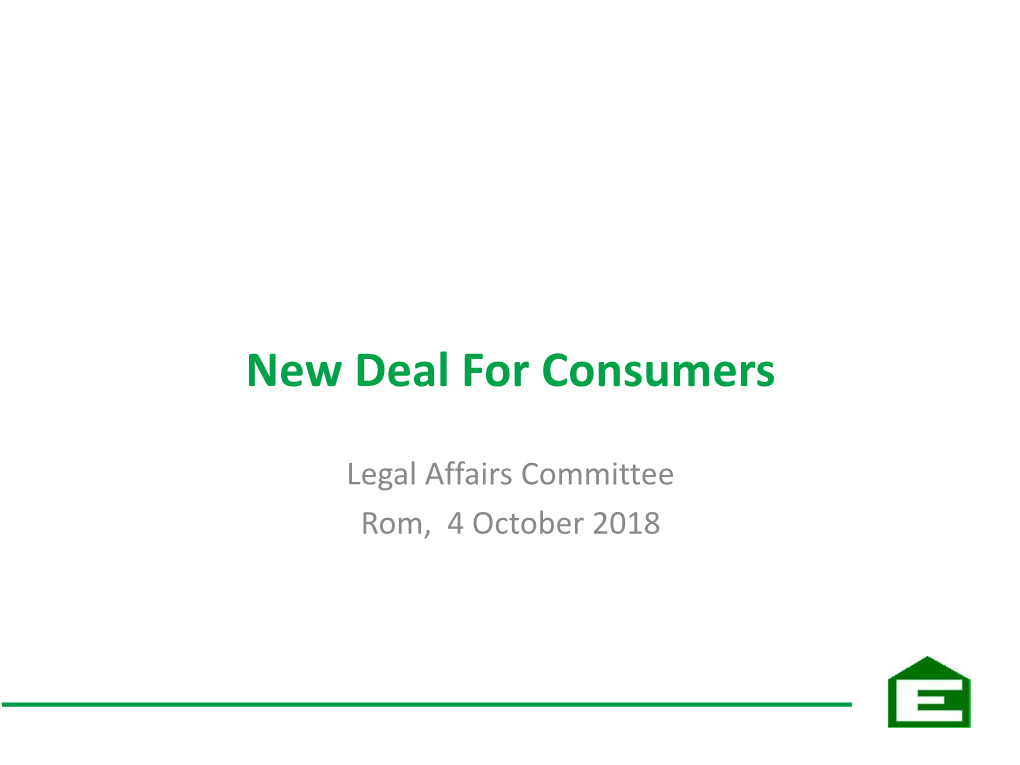 New Deal for Consumers