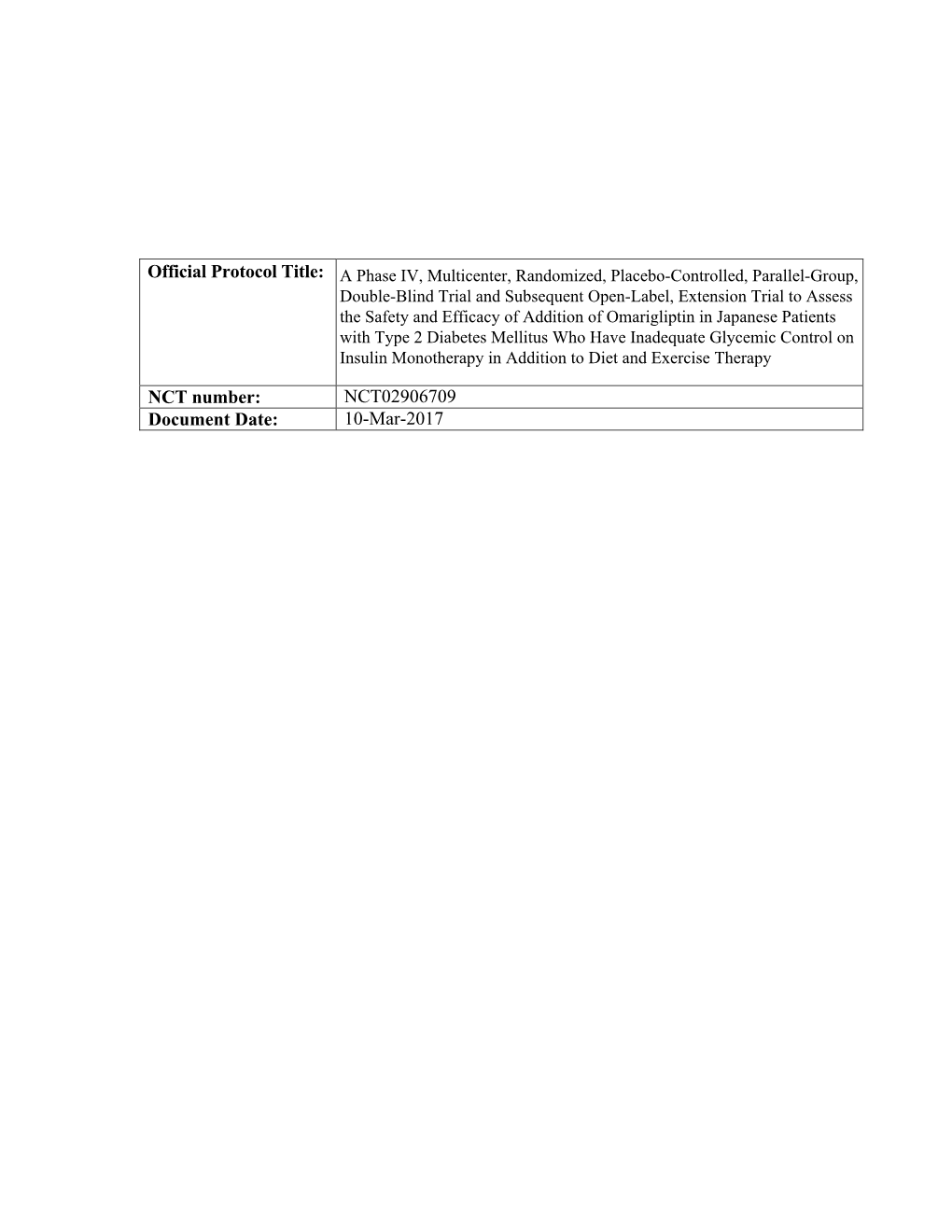 Official Protocol Title: NCT Number: NCT02906709 Document Date