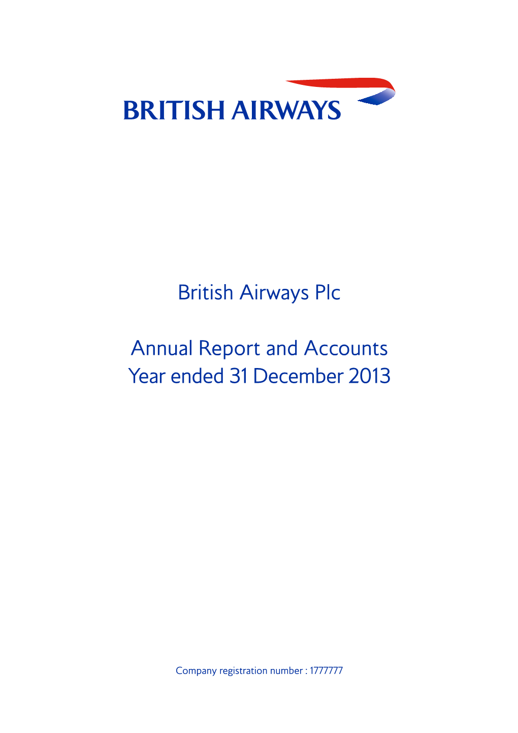 British Airways Plc Annual Report and Accounts Year Ended 31