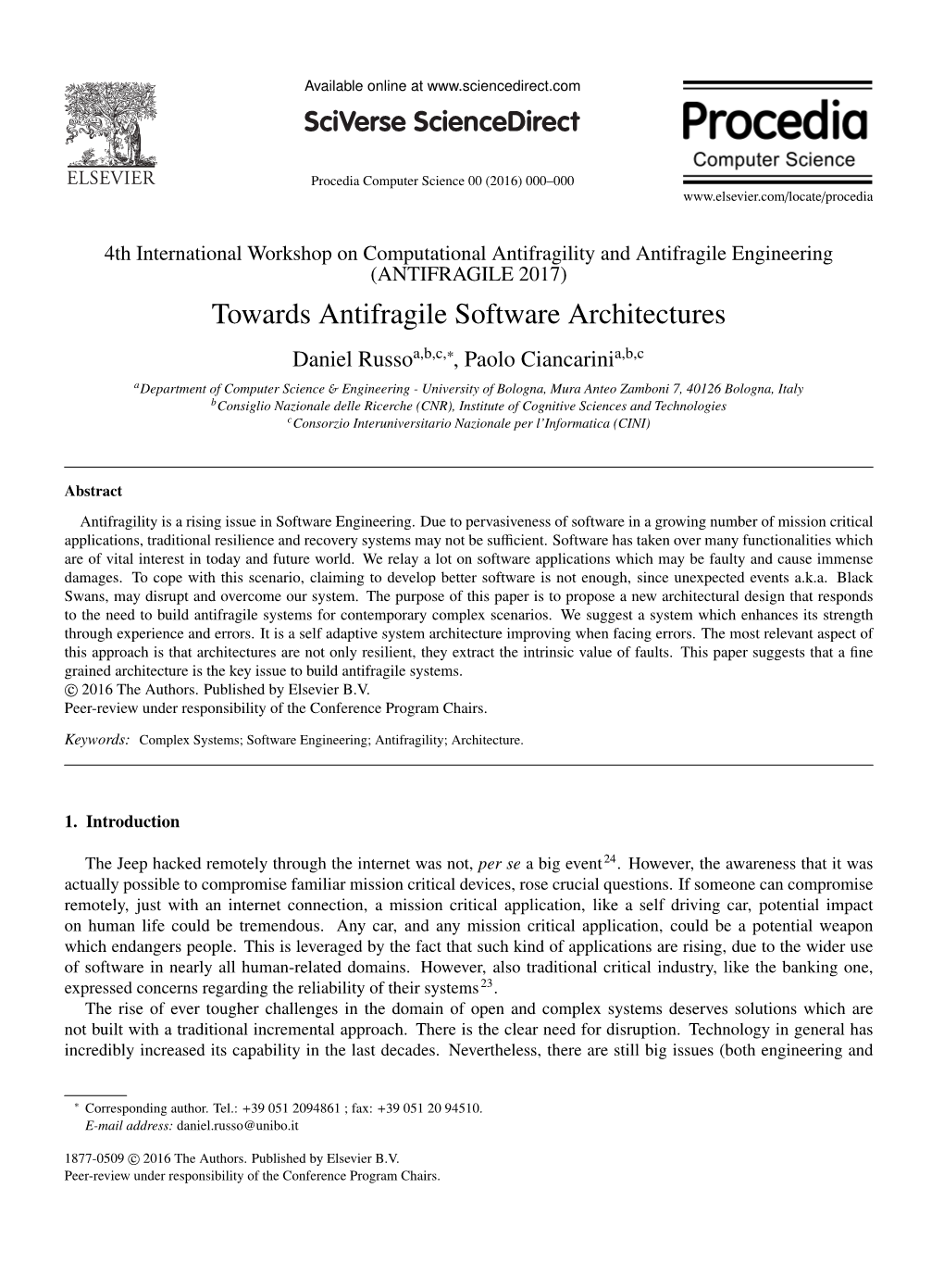 Towards Antifragile Software Architectures